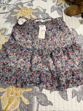 Marshalls Pink and Green Floral Tiered Skirt